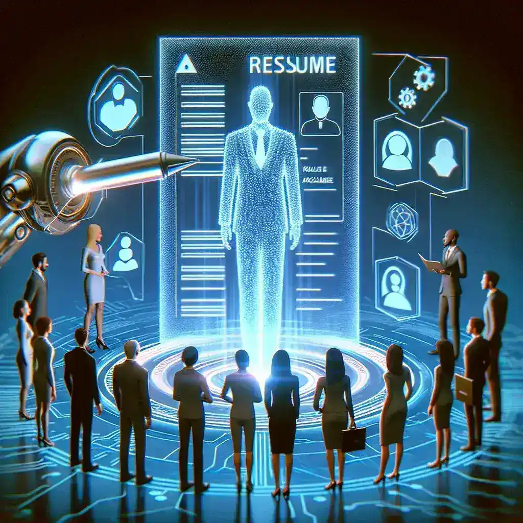 "Ejemplo de currículum moderno generado con inteligencia artificial, destacando secciones clave como experiencia laboral y habilidades, en un entorno digital."