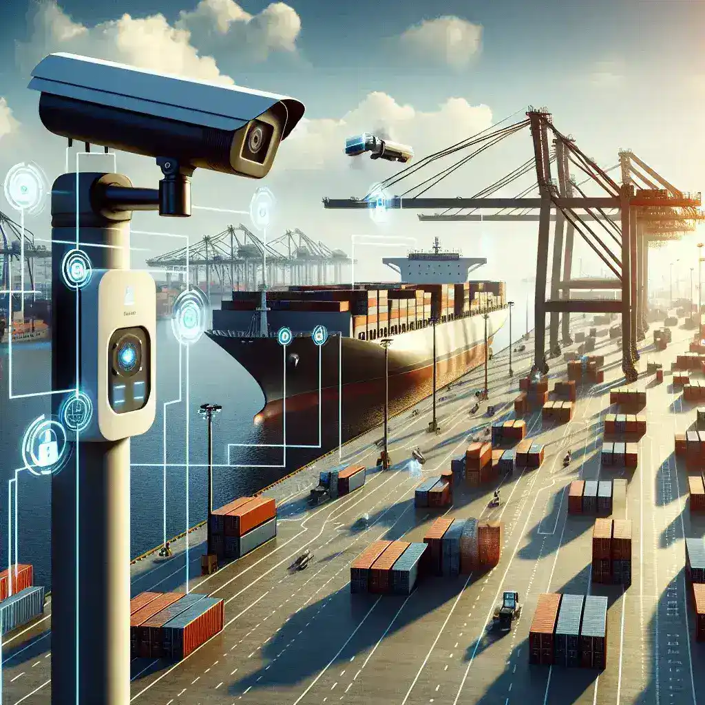 "Autonomous security systems with smart cameras installed at the Port of Algeciras, enhancing safety and surveillance."