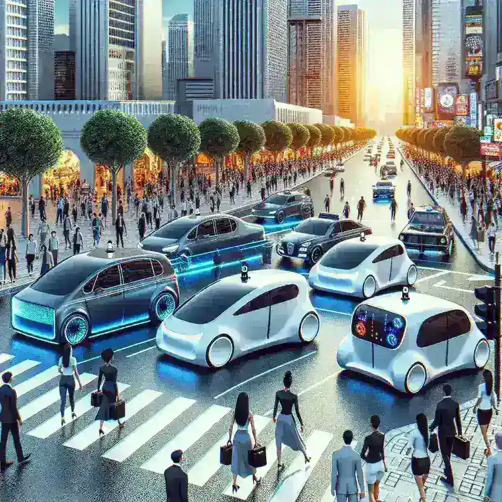 "Waymo y Toyota colaboran para ampliar la flota de robotaxis, mostrando un vehículo autónomo de alta tecnología en un entorno urbano."