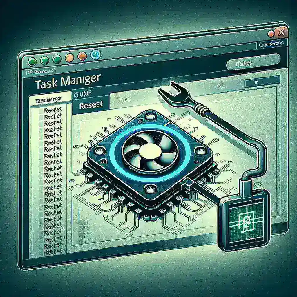 Alt text: "Administrador de tareas de Windows mostrando opciones para restablecer controladores de GPU sin reiniciar, destacando la interfaz y herramientas útiles para usuarios."